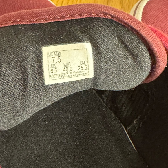 VANS Men's Atwood Sneakers Oxblood Burgundy White Rip Stop Fabric Skate Size 7.5 - Picture 12 of 13